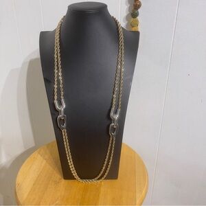 Versona Gold Rope Chain Necklace with Silver Accents